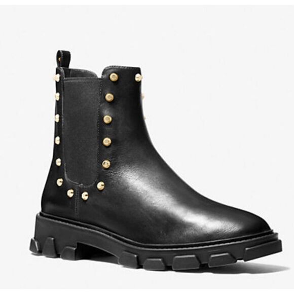 Michael Michael Kors Ridley Astor Stud Leather Boot Black Size 9.5 - Picture 1 of 7